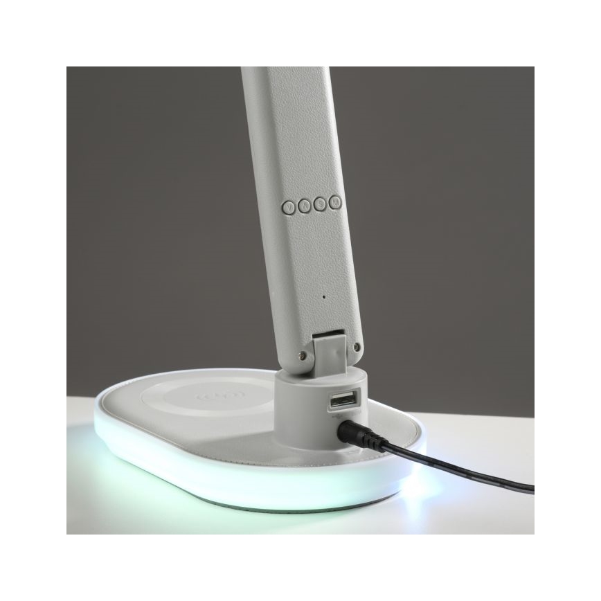 JUST LIGHT. 11018-16 - LED RGBW ściemnialna dotykowa lampa stołowa z bezprzewodowym ładowaniem TINA LED/4W/230V biała