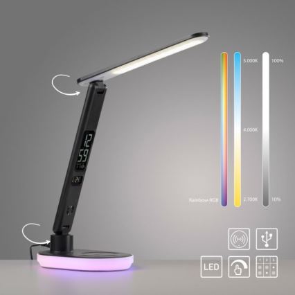 JUST LIGHT. 11018-18 - LED RGBW LED Ściemnialna dotykowa lampa stołowa z ładowaniem bezprzewodowym TINA LED/4W/230V
