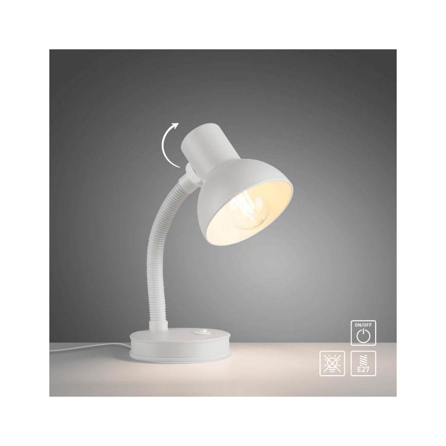 JUST LIGHT. 11080-16 - Giętna lampa stołowa FLEXI 1xE27/25W/230V biała