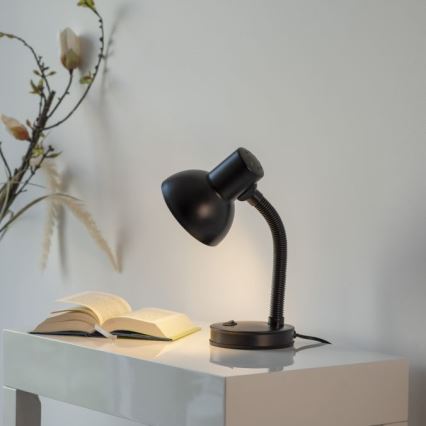 JUST LIGHT. 11080-18 - Elastyczna lampa biurkowa FLEXI 1xE27/25W/230V czarna