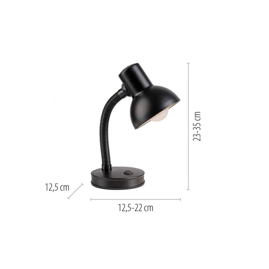 JUST LIGHT. 11080-18 - Elastyczna lampa biurkowa FLEXI 1xE27/25W/230V czarna