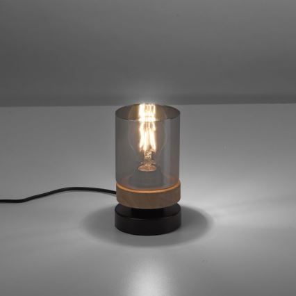 JUST LIGHT. 11310-18 - Lampa stołowa PASQUAL 1xE27/40W/230V czarna/kauczukowiec