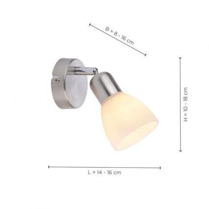 JUST LIGHT. 11951-55 - Kinkiet punktowy KARO 1xE14/40W/230V matowy chrom