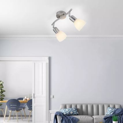 JUST LIGHT. 11952-55 - Oprawa punktowa KARO 2xE14/40W/230V chrom matowy