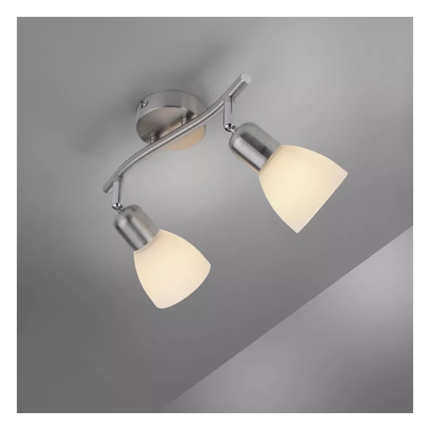 JUST LIGHT. 11952-55 - Oprawa punktowa KARO 2xE14/40W/230V chrom matowy