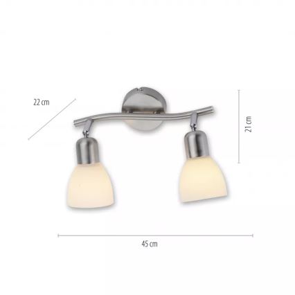 JUST LIGHT. 11952-55 - Oprawa punktowa KARO 2xE14/40W/230V chrom matowy