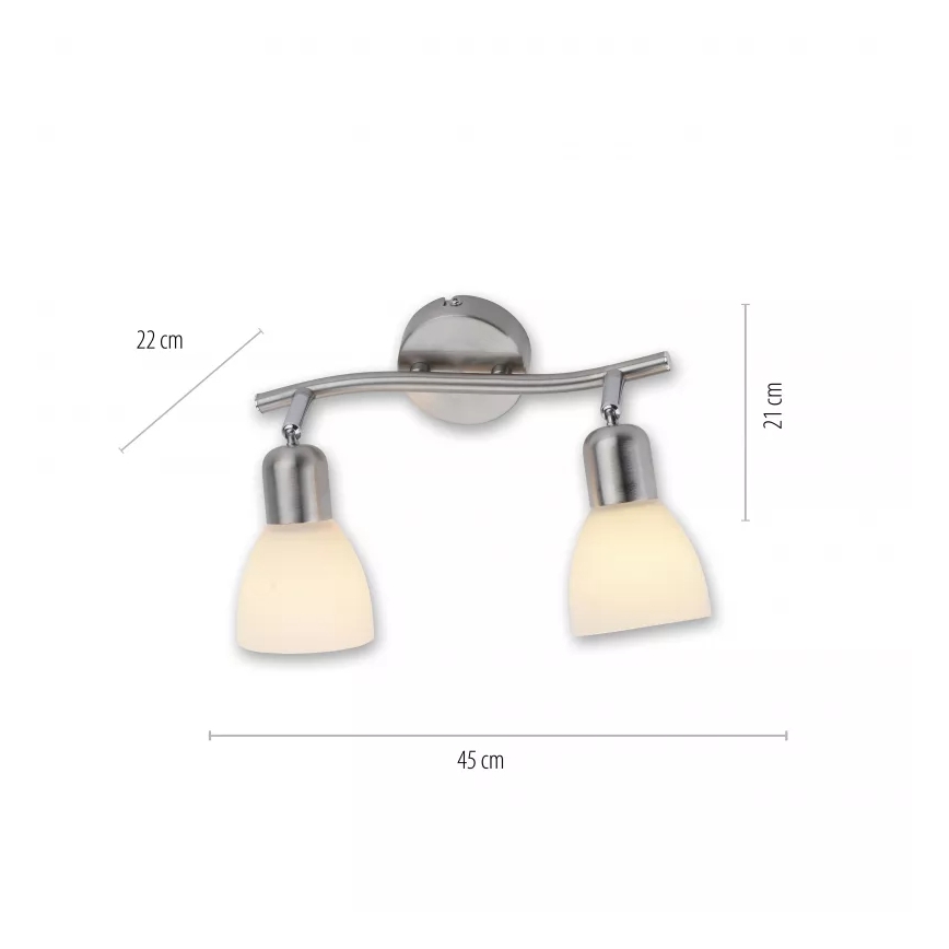 JUST LIGHT. 11952-55 - Oprawa punktowa KARO 2xE14/40W/230V chrom matowy