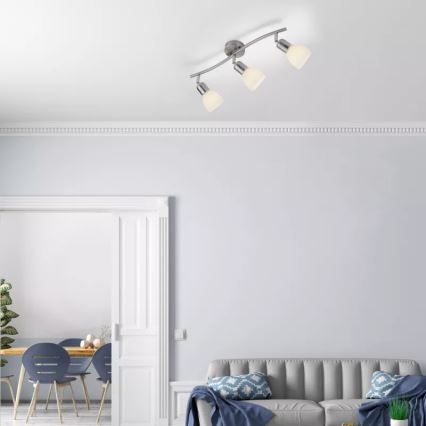 JUST LIGHT. 11953-55 - Oprawa punktowa KARO 3xE14/40W/230V matowy chrom