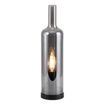 JUST LIGHT. 14006-25 - Lampka stołowa BOTTLE 1xE14/25W/230V czarna/dymiona