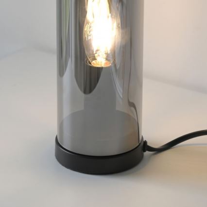 JUST LIGHT. 14006-25 - Lampka stołowa BOTTLE 1xE14/25W/230V czarna/dymiona