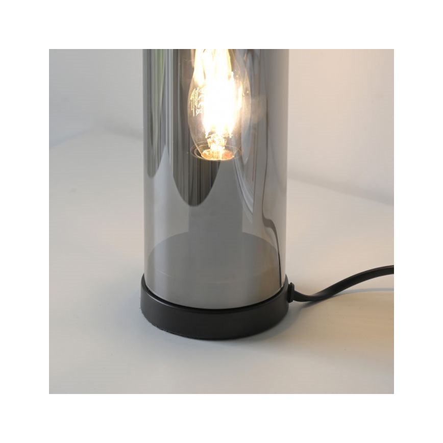 JUST LIGHT. 14006-25 - Lampka stołowa BOTTLE 1xE14/25W/230V czarna/dymiona