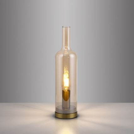 JUST LIGHT. 14006-27 - Lampa stołowa BOTTLE 1xE14/25W/230V beżowa/przydymiona
