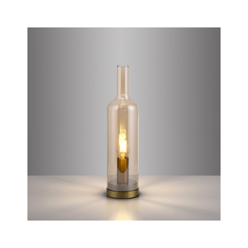 JUST LIGHT. 14006-27 - Lampa stołowa BOTTLE 1xE14/25W/230V beżowa/przydymiona