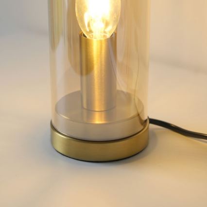 JUST LIGHT. 14006-27 - Lampa stołowa BOTTLE 1xE14/25W/230V beżowa/przydymiona