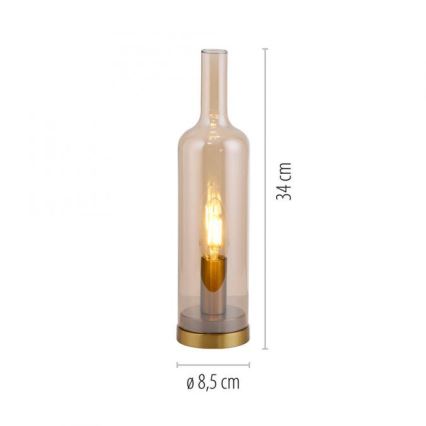 JUST LIGHT. 14006-27 - Lampa stołowa BOTTLE 1xE14/25W/230V beżowa/przydymiona