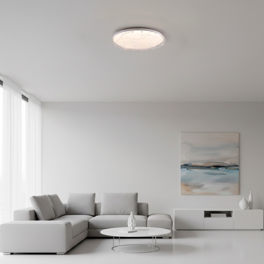 JUST LIGHT. 14008-16 - Ściemnialna oprawa sufitowa LED ART PLAFO LED/20W/230V 2700-6500K Ø 38 cm biała + pilot zdalnego sterowania