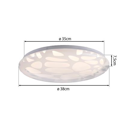 JUST LIGHT. 14009-16 - ściemnialna oprawa sufitowa LED ART PLAFO LED/20W/230V 2700-6500K Ø 38 cm biały + pilot zdalnego sterowania