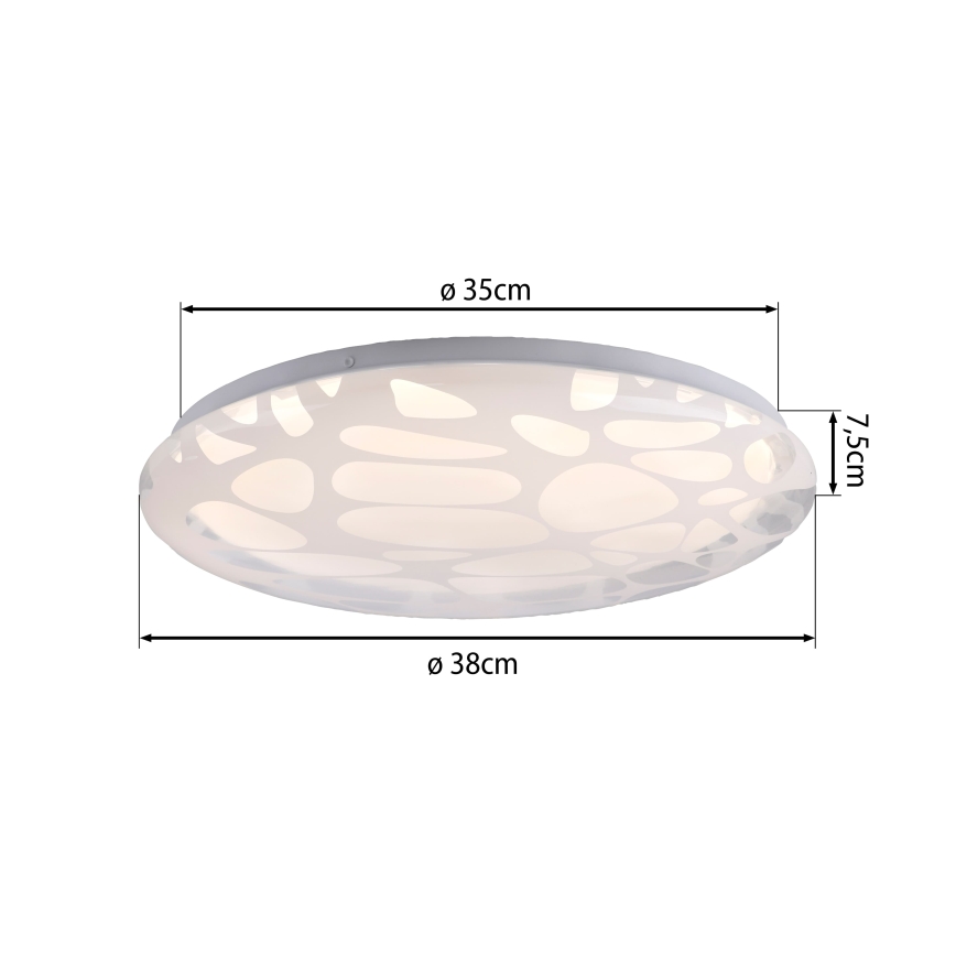 JUST LIGHT. 14009-16 - ściemnialna oprawa sufitowa LED ART PLAFO LED/20W/230V 2700-6500K Ø 38 cm biały + pilot zdalnego sterowania