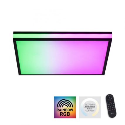 JUST LIGHT. 14110-18 - LED RGBW Ściemnialny plafon MARIO BLACK LED/19,5W/230V 2700-5000K + Pilot zdalnego sterowania