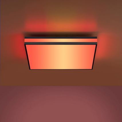 JUST LIGHT. 14110-18 - LED RGBW Ściemnialny plafon MARIO BLACK LED/19,5W/230V 2700-5000K + Pilot zdalnego sterowania