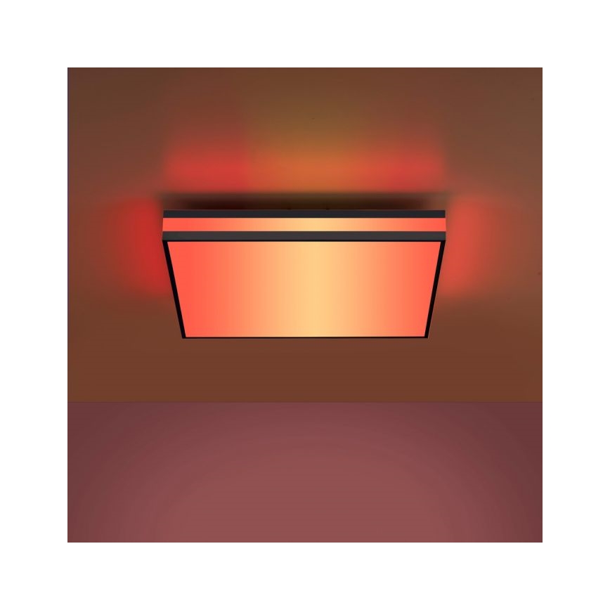 JUST LIGHT. 14110-18 - LED RGBW Ściemnialny plafon MARIO BLACK LED/19,5W/230V 2700-5000K + Pilot zdalnego sterowania