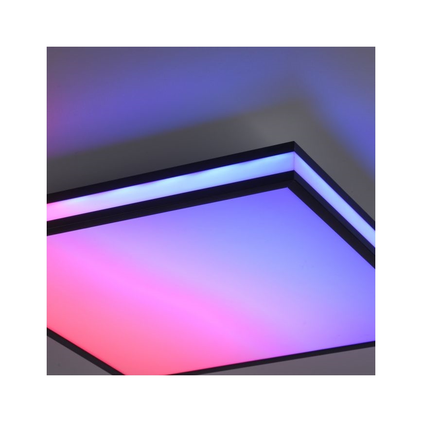 JUST LIGHT. 14110-18 - LED RGBW Ściemnialny plafon MARIO BLACK LED/19,5W/230V 2700-5000K + Pilot zdalnego sterowania