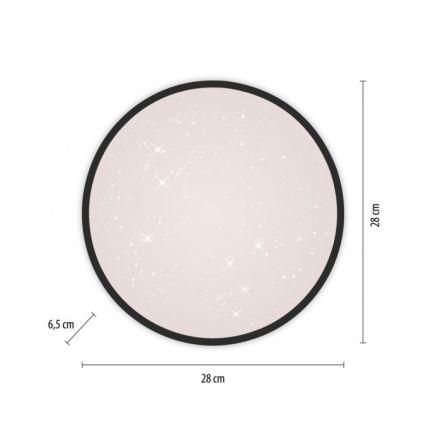 JUST LIGHT. 14293-18 - LED Plafon ściemnialny KYLE LED/10W/230V śr. 28 cm czarny