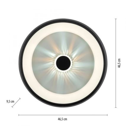 JUST LIGHT. 14384-18 - LED Plafon ściemnialny VERTIGO LED/29W/230V 2700-5000K czarny + zdalne sterowanie