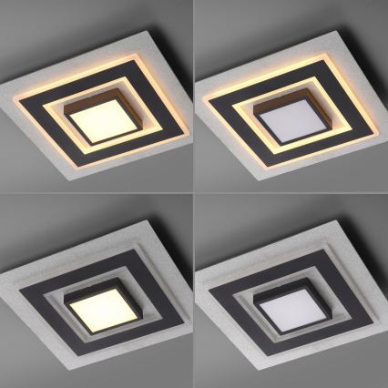 JUST LIGHT. 14439-21 - Oprawa sufitowa LED CICHIO LED/18,5W/230V + LED/9W 40x40 cm czarna