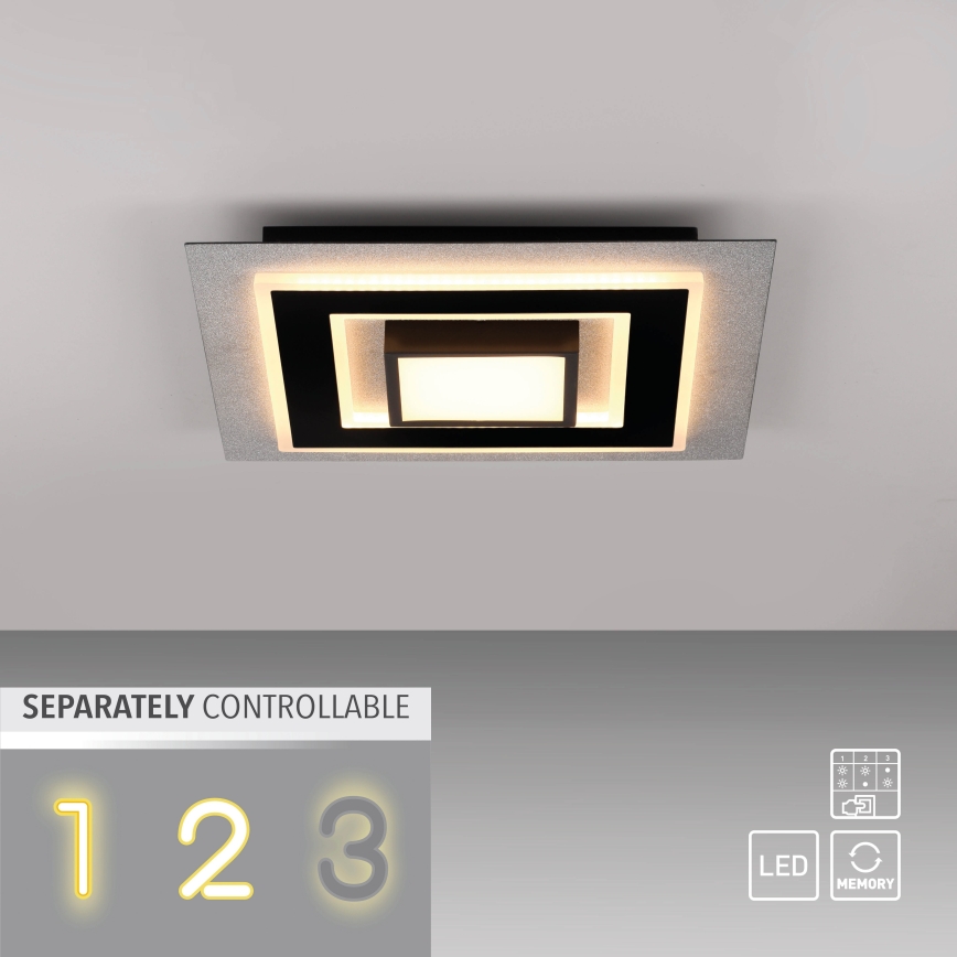 JUST LIGHT. 14439-21 - Oprawa sufitowa LED CICHIO LED/18,5W/230V + LED/9W 40x40 cm czarna