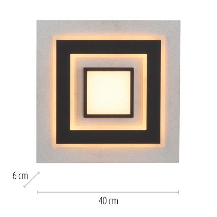 JUST LIGHT. 14439-21 - Oprawa sufitowa LED CICHIO LED/18,5W/230V + LED/9W 40x40 cm czarna