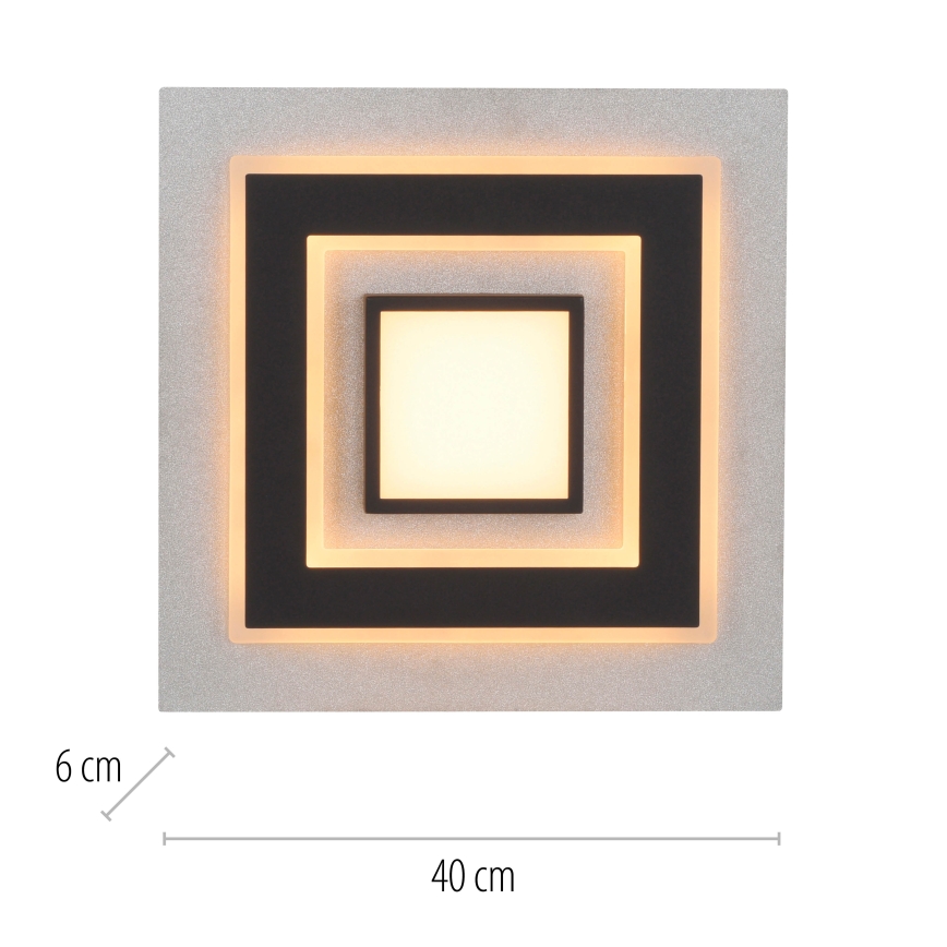 JUST LIGHT. 14439-21 - Oprawa sufitowa LED CICHIO LED/18,5W/230V + LED/9W 40x40 cm czarna