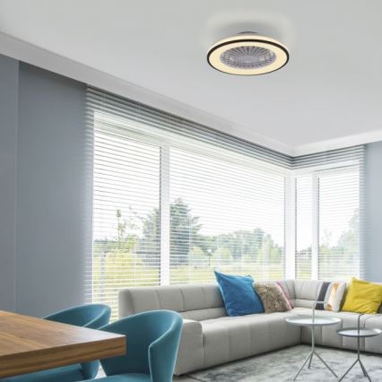 JUST LIGHT. 14447-18 - LED RGBW Ściemnialny wentylator sufitowy z oświetleniem LENO LED/44W/230V 3000-6500K śr. 48,6 cm biały + pilot zdalnego sterowania