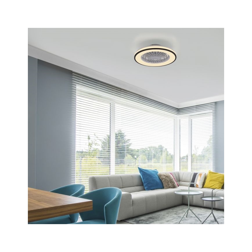 JUST LIGHT. 14447-18 - LED RGBW Ściemnialny wentylator sufitowy z oświetleniem LENO LED/44W/230V 3000-6500K śr. 48,6 cm biały + pilot zdalnego sterowania