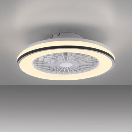 JUST LIGHT. 14447-18 - LED RGBW Ściemnialny wentylator sufitowy z oświetleniem LENO LED/44W/230V 3000-6500K śr. 48,6 cm biały + pilot zdalnego sterowania