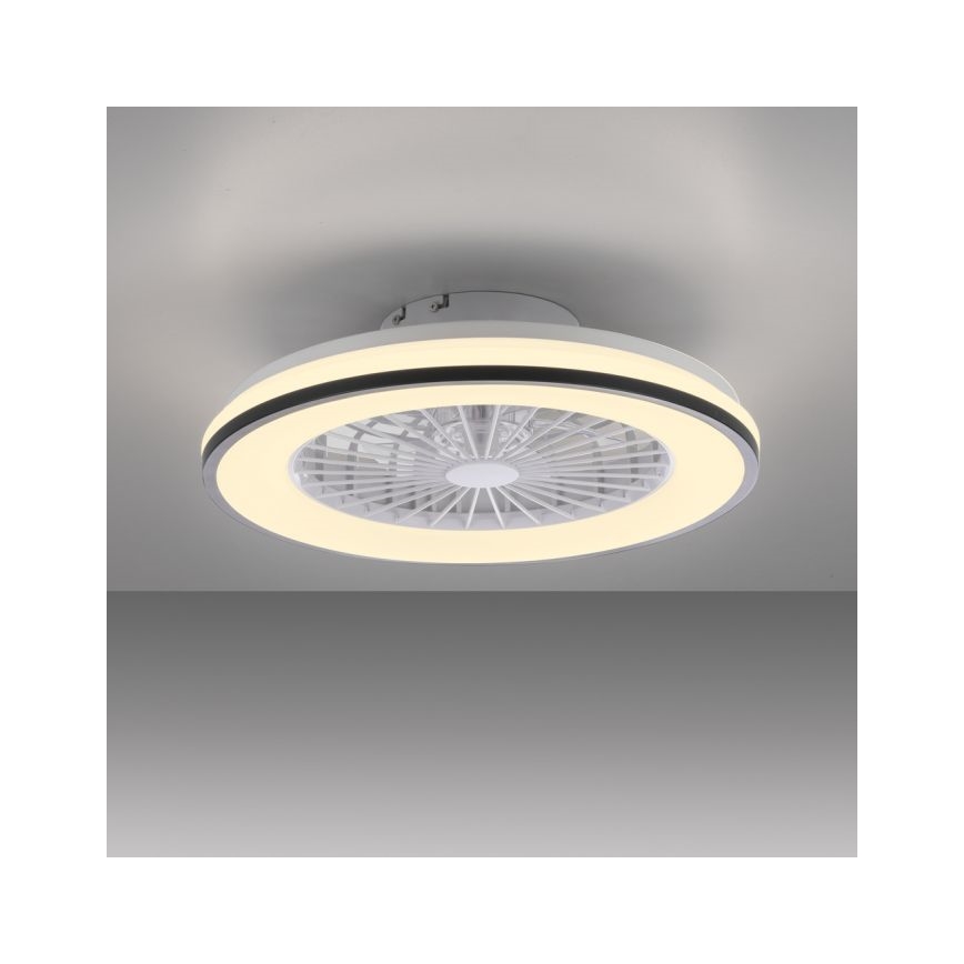 JUST LIGHT. 14447-18 - LED RGBW Ściemnialny wentylator sufitowy z oświetleniem LENO LED/44W/230V 3000-6500K śr. 48,6 cm biały + pilot zdalnego sterowania