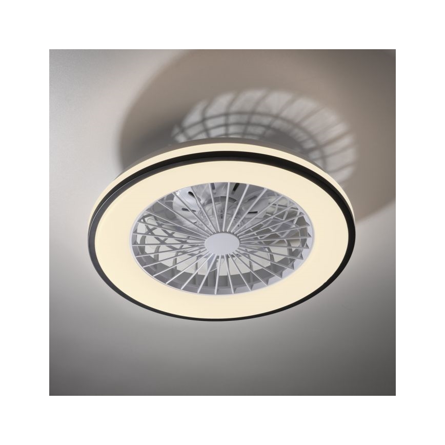 JUST LIGHT. 14447-18 - LED RGBW Ściemnialny wentylator sufitowy z oświetleniem LENO LED/44W/230V 3000-6500K śr. 48,6 cm biały + pilot zdalnego sterowania