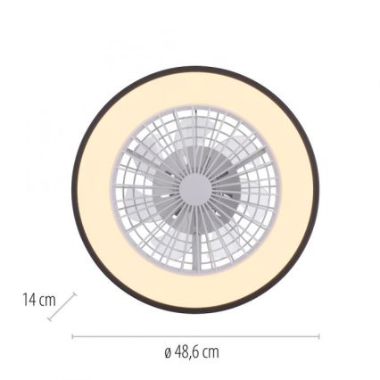 JUST LIGHT. 14447-18 - LED RGBW Ściemnialny wentylator sufitowy z oświetleniem LENO LED/44W/230V 3000-6500K śr. 48,6 cm biały + pilot zdalnego sterowania