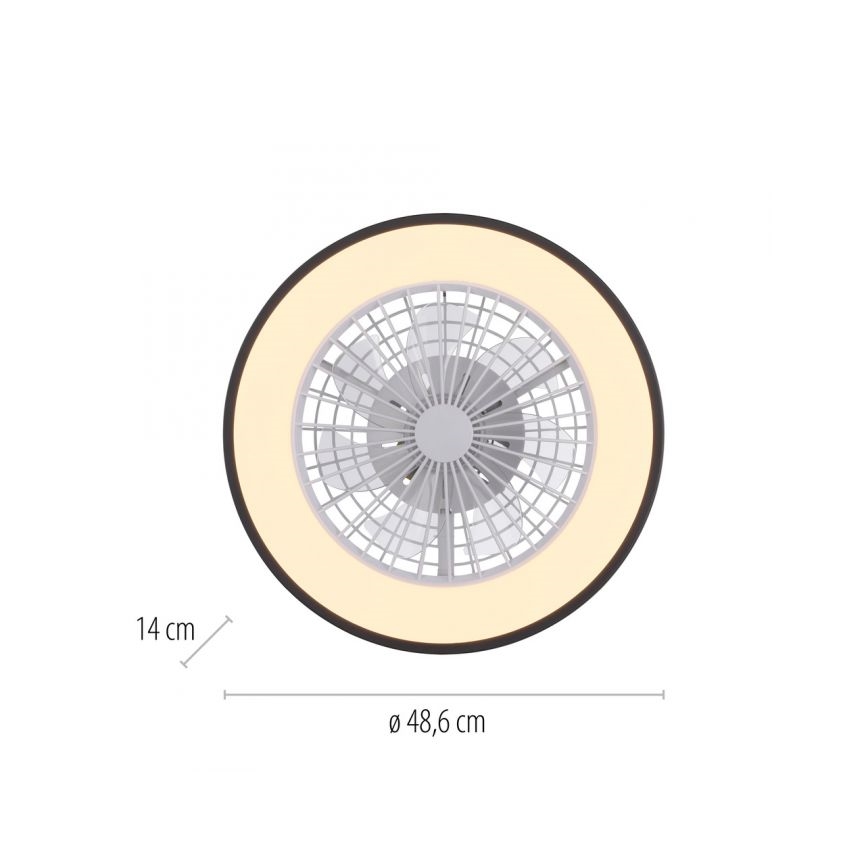 JUST LIGHT. 14447-18 - LED RGBW Ściemnialny wentylator sufitowy z oświetleniem LENO LED/44W/230V 3000-6500K śr. 48,6 cm biały + pilot zdalnego sterowania