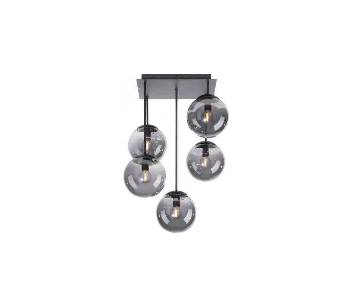 JUST LIGHT. 14602-18 - Żyrandol na drążku WIDOW 5xE14/25W/230V czarny