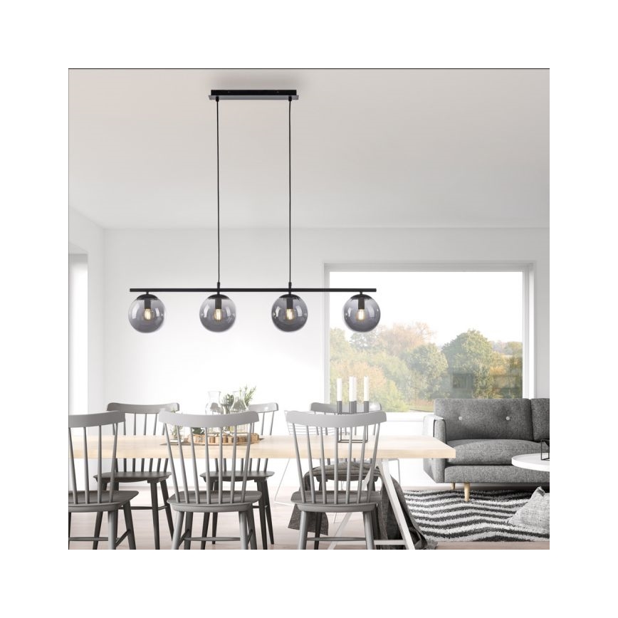 JUST LIGHT. 14604-18 - Żyrandol na lince WIDOW 4xE14/25W/230V czarny