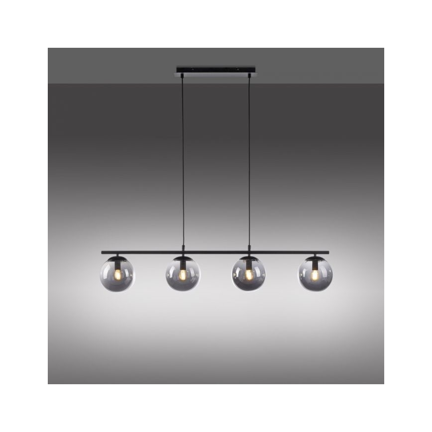 JUST LIGHT. 14604-18 - Żyrandol na lince WIDOW 4xE14/25W/230V czarny