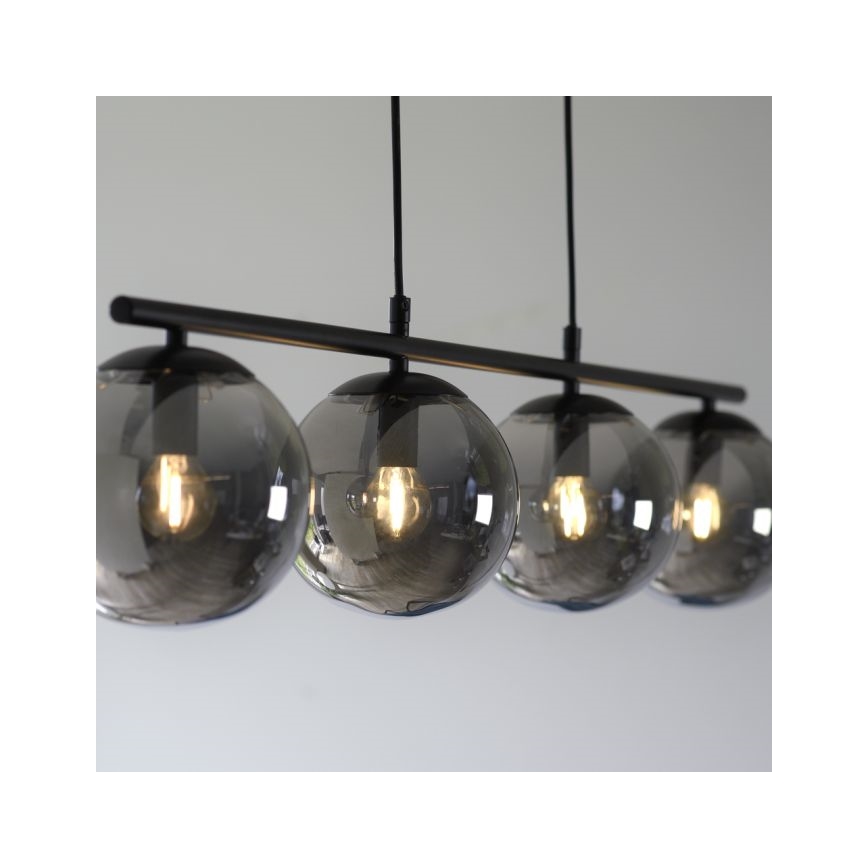 JUST LIGHT. 14604-18 - Żyrandol na lince WIDOW 4xE14/25W/230V czarny