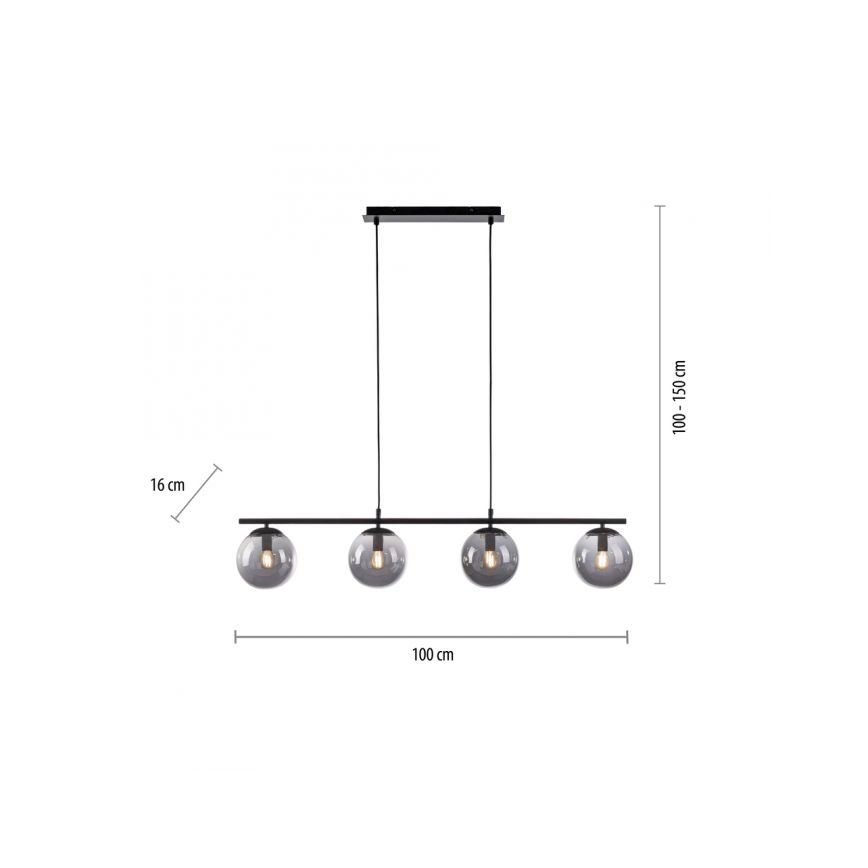JUST LIGHT. 14604-18 - Żyrandol na lince WIDOW 4xE14/25W/230V czarny