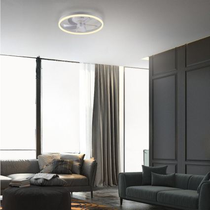 JUST LIGHT. 14624-16 - LED ściemnialny wentylator sufitowy z oświetleniem RITA LED/22W/230V 3000-6000K śr. 50 cm biały + zdalne sterowanie