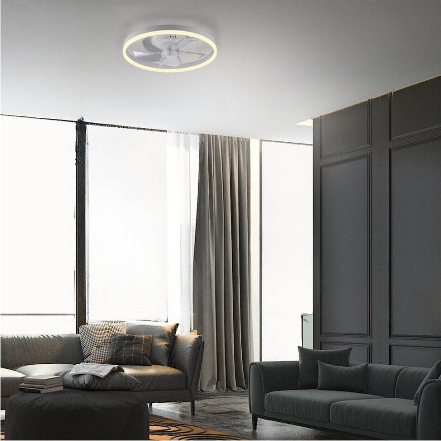 JUST LIGHT. 14624-16 - LED ściemnialny wentylator sufitowy z oświetleniem RITA LED/22W/230V 3000-6000K śr. 50 cm biały + zdalne sterowanie