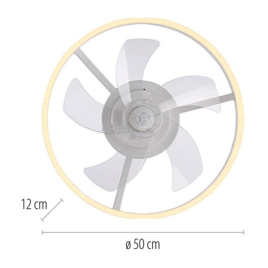 JUST LIGHT. 14624-16 - LED ściemnialny wentylator sufitowy z oświetleniem RITA LED/22W/230V 3000-6000K śr. 50 cm biały + zdalne sterowanie