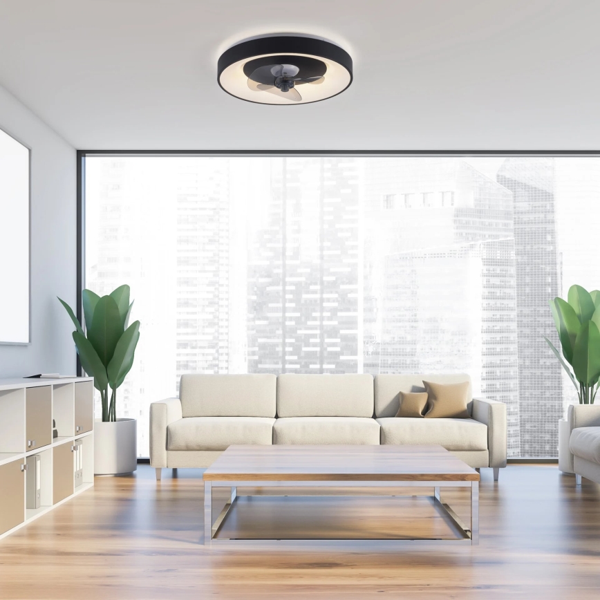 JUST LIGHT. 14644-18 - LED Ściemniany plafon z wentylatorem VENIKA LED/36W/230V śr. 48,6 cm 2700-5000K + pilot zdalnego sterowania
