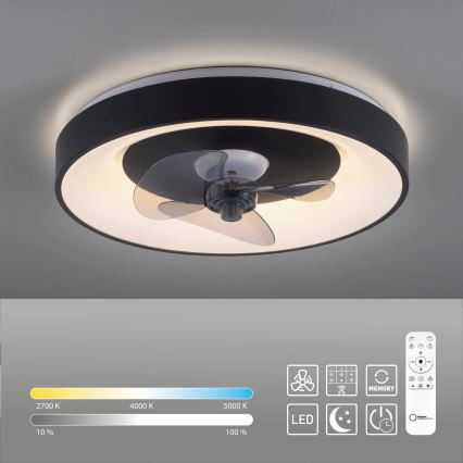 JUST LIGHT. 14644-18 - LED Ściemniany plafon z wentylatorem VENIKA LED/36W/230V śr. 48,6 cm 2700-5000K + pilot zdalnego sterowania