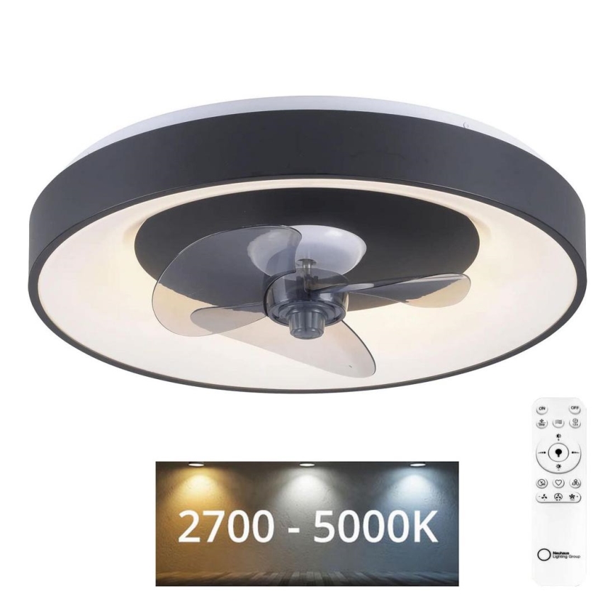 JUST LIGHT. 14644-18 - LED Ściemniany plafon z wentylatorem VENIKA LED/36W/230V śr. 48,6 cm 2700-5000K + pilot zdalnego sterowania